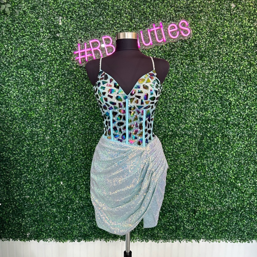 Multicolor Sequin Bodysuit Dress